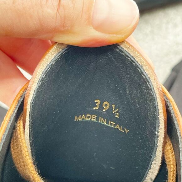 Prada Terracotta Leather Brogue Lace Up Chunky Platform Block Heel Shoes IT 39.5 - Picture 12 of 13